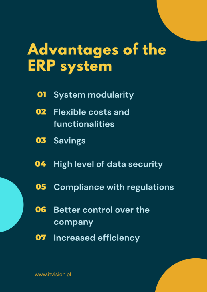 Advantages and disadvantages of the ERP system